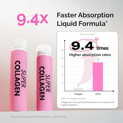 VITALBEAUTIE Super Collagen Drink – 3,500mg Low‑Molecular Fish Collagen (5 Types) – K‑Beauty Liquid Beauty Ampoules, Mixed Berry Flavor (Naturally & Artificially Flavored) – 14 x 25 mL
