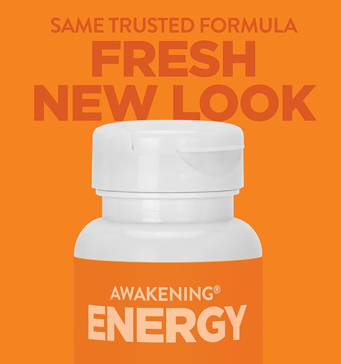 Awakening Natural Energy & Focus Supplement with Panax Ginseng, Guarana Extract & Chromium Picolinate | Brain Supplement for Focus, Energy, Mood & Clarity | Gluten Free Veggie, USA - 60 Caps