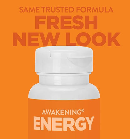 Awakening Natural Energy & Focus Supplement with Panax Ginseng, Guarana Extract & Chromium Picolinate | Brain Supplement for Focus, Energy, Mood & Clarity | Gluten Free Veggie, USA - 60 Caps