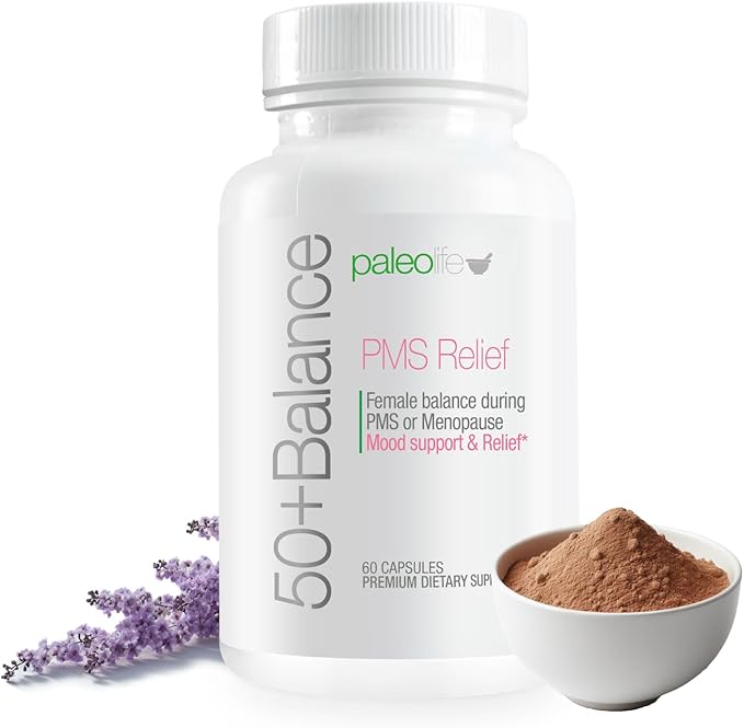 50+ Balance Premium Supplement, PMS Relief. Female Balance During PMS or Menopause. Mood Support & Relief. 60 Capsules (2-Pack)
