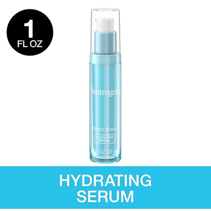 Neutrogena Hydro Boost Hydrating Hyaluronic Acid Face & Neck Serum, Fast-Absorbing Daily Facial Moisturizer with Purified Hyaluronic Acid for Hydrated Skin, Oil-Free & Non-Comedogenic, 1 fl. oz