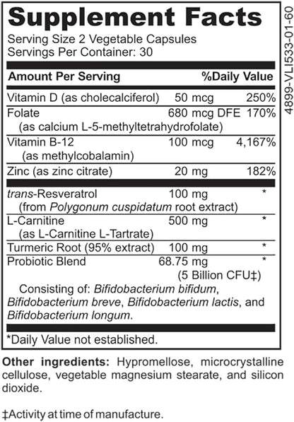 DrFormulas Mood Boost Probiotics for Stress and Calm, Methylfolate for Kids, Women, Men | Nexabiotic Supplement with Bifidobacterium and B-12, 60 Count