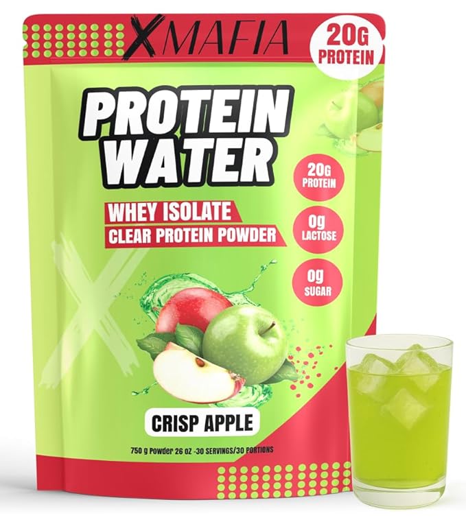 XMafia - Clear Whey Protein Isolate Powder – 20g Protein + Collagen Peptides, 30 Servings, Zero Sugar, Refreshing Light Protein Drink Water, Whey Powder Protein Shake, Lactose Free – Apple