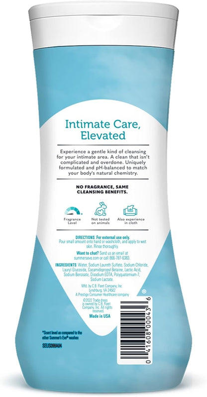 Summer's Eve Fragrance Free All-Over Feminine Wash, Gentle pH-Balanced Body Wash for Women, Removes Vaginal Odor, 15 Fl Oz (Pack of 2)