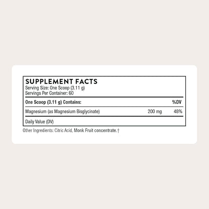 THORNE - Magnesium Bisglycinate - Powdered Magnesium Formula - Supports Restful Sleep, Muscle Relaxation, Heart Health & Metabolism* - NSF Certified for Sport - Gluten, Dairy & Soy-Free - 60 Servings