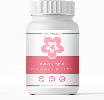 Vaginal Probiotics for Women Vaginal Dryness & PH Balance | 2,000mg Daily Supplement with Lactobacillus Strains, Cherry Blossom Extract, Multi-Collagen Blend, Hyaluronic Acid, Prebiotics, Vitamin C