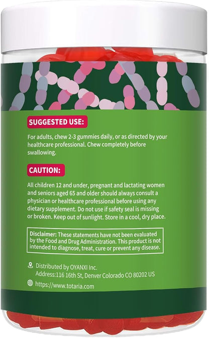 9-in-1 Probiotic Prebiotic Fiber Gummies for Adults Teens, Fiber Supplement Pro with 5 Billion CFU Bacillus Coagulans, Psyllium Husk, FOS, Inulin, ACV for Digestion & Gut, 60 Vegan Watermelon Gummies