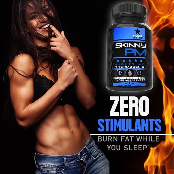 Rockstar Skinny PM - Nighttime Fat Burner Weight Loss Pills - Thermogenic Diet Pills 60ct