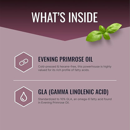 Approved Science Evening Primrose Oil - Maximum Strength - Cold Pressed - 10% GLA - Hormonal Balance, Skin and Heart Health - 60 Softgels - All Natural