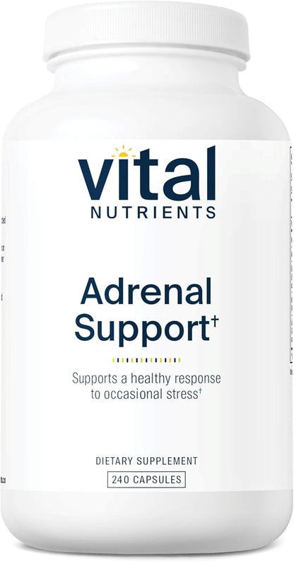 Vital Nutrients Adrenal Support - Adrenal Support Supplements for Gland Function and Cortisol Management - Supports Energy and Stress Levels - Gluten, Dairy, Soy Free - 240 Capsules