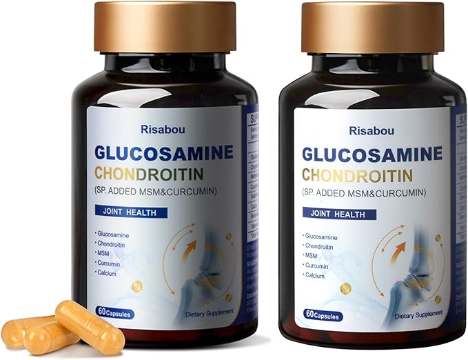 120 Capsules Glucosamine Chondroitin with Methylsulfonylmethane (MSM), Joint Support Supplement for Women & Men, Non-GMO