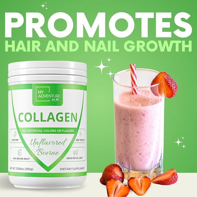 My Adventure to Fit Hydrolyzed Collagen for Women - Grass Fed Collagen Powder for Muscle Growth & Collagen Protein Powder - Keto Collagen Powder for Joints & Gut Health - Unflavored Bovine 300g