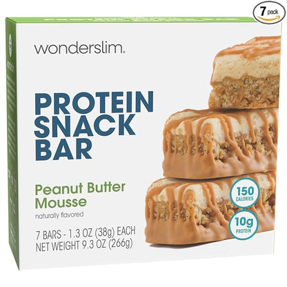 WonderSlim Protein Snack Bar, Peanut Butter Mousse, (7ct)