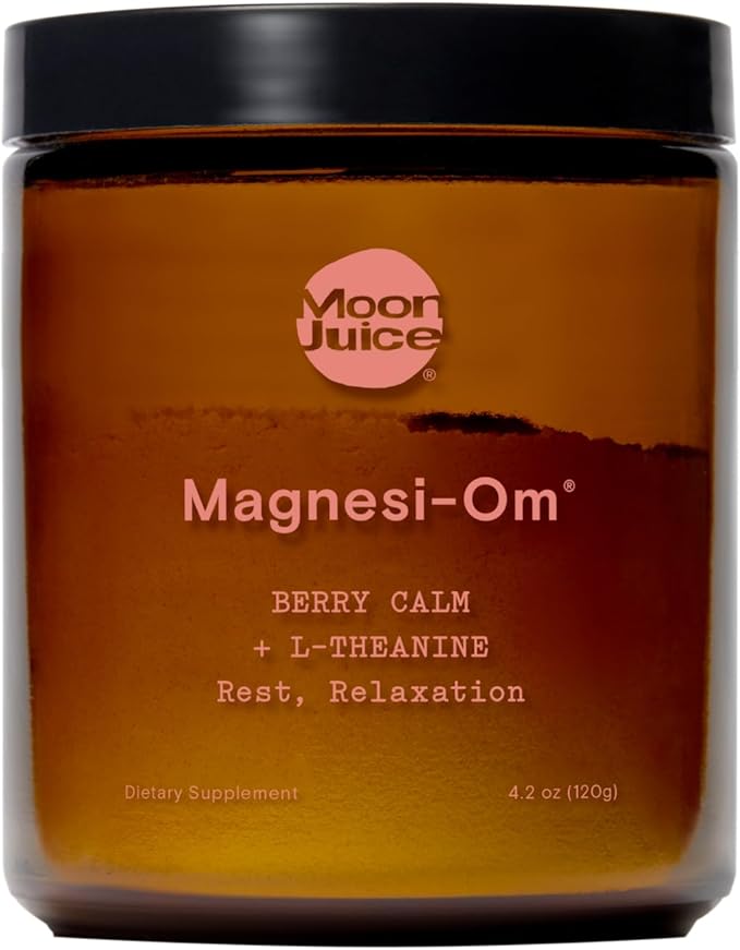 Moon Juice Magnesi-Om Magnesium Powder Supplement - Chelated Magnesium Complex + L-Theanine Blend for Rest, Relaxation & Regularity - Vegan, Non-GMO & No Sugar, Berry, 4.2 oz, 30 Servings