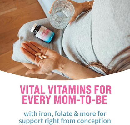 GOBIOTIX Prenatal Vitamins for Women - Multivitamins with Iron, Calcium, Vitamin D2, C, Zinc & Folic Acid for Pregnancy - Pre and Postpartum Essentials - Non-GMO - 90 Capsules