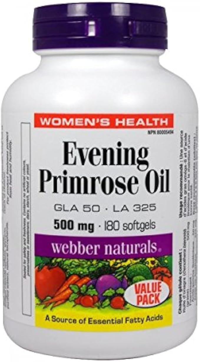 Webber Naturalsﾮ Evening Primrose Oil 500mg 180 softgels