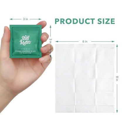 Stall Mates - Flushable Wipes, Individually Wrapped, Travel Friendly, Unscented with Cucumber, Vitamin-E & Aloe (90 on-the-go singles) BULK PACK