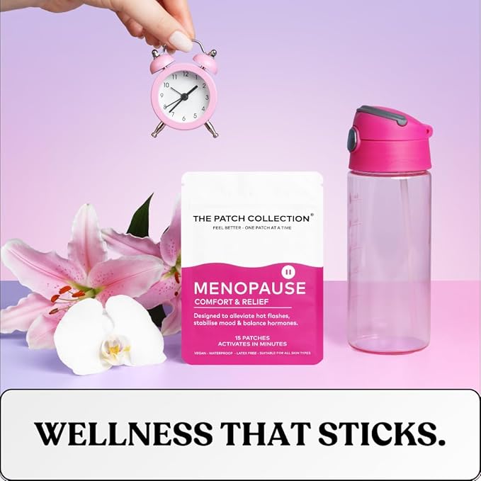 The Patch Collection® - Ultimate Menopause Support Patch for Women | Hot Flushes, Night Sweats, Fatigue, Mood, Sleep | 100% Natural & Vegan, Latex Free (Pack of 15)