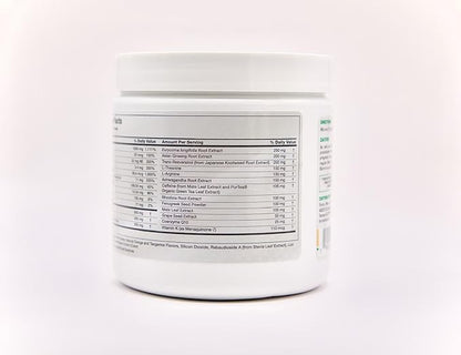 Energy and Mood Support – Citrus Orange Powder – Sugar-Free Daily Supplement with Ashwagandha, Maca, Rhodiola, Ginseng – Sweetened with Stevia & Monk Fruit – 30 Servings
