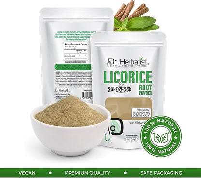 Dr. Herbalist Licorice Root Powder - 200g, Glycyrrhiza Glabra, Supports Digestive Health & Immunity