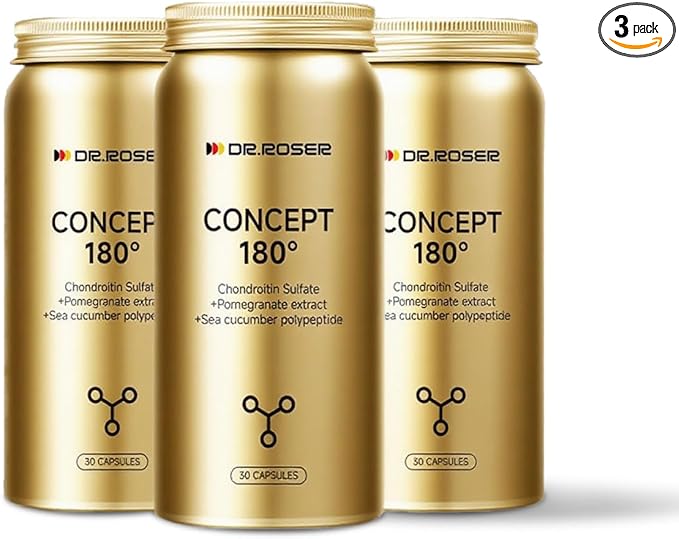 180° Anti-Gravity Capsules – Chondroitin Sulfate + Pomegranate Extract (Urolithin A) + Marine Collagen Elastin – Supports Joint Flexibility, Skin Elasticity & Bone Health – 90 Capsules