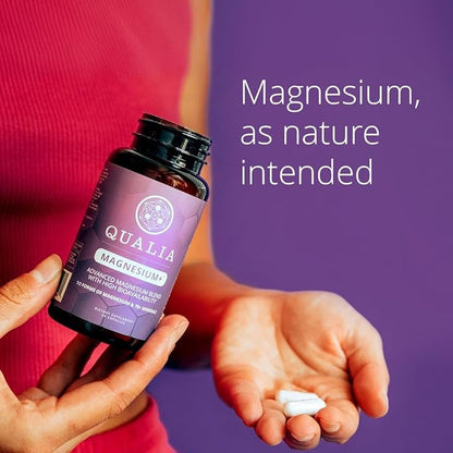 Qualia Magnesium Supplement | 10 Bioavailable Forms, Including Magnesium Glycinate, with 70+ Supporting Minerals, +7 Amino Acids | Doctor-Formulated to Support Sleep, Stress Relief, Heart, Relaxation