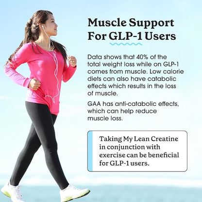 Fit & Lean Creatine for Women, My Lean Creatine Powder Complex with GAA, Muscle Performance, Cognitive Function and Less Bloating, Reduced Water Retention, Orange Sherbert, 30 Servings