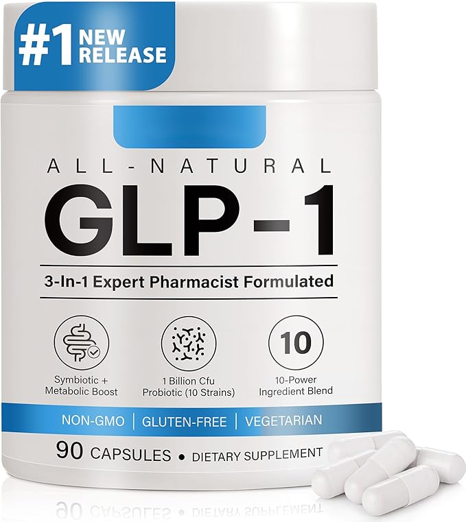 GLP-1 Supplement for Women and Men, Hunger & Metabolism Support - Support GLP1 Naturally, with Prebiotic & Probiotic Blend (90 Capsules)