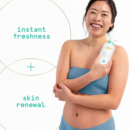 Dove Glycolic Serum Body Wash for Women - For Skin Renewal, Hydration & Odor Control,Fresh Water Lilly Scent 14.2 oz