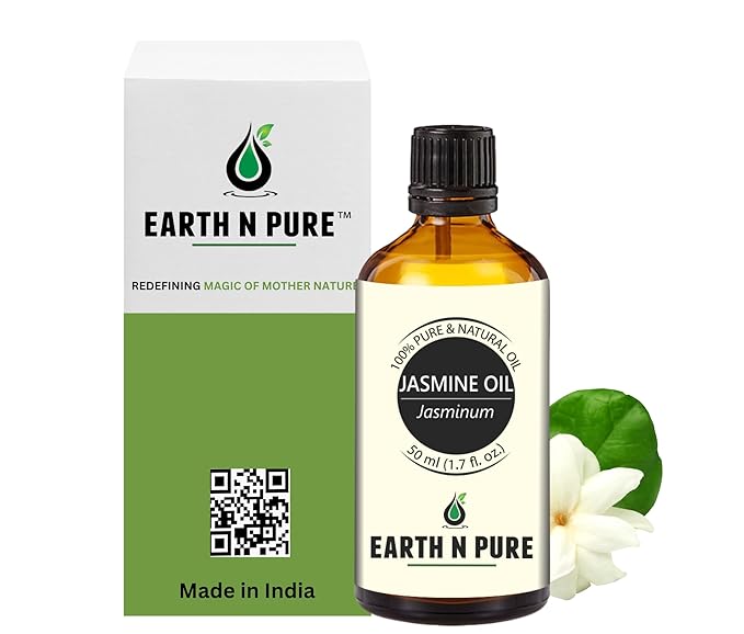 Earth N Pure Jasmine Essential Oil for Hair Growth, Skin Care, Pooja and Aromatherapy | 50 ML