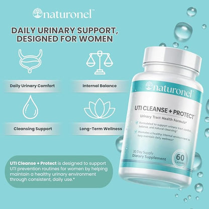 UTI Cleanse + Protect (3 Pack) Urinary Tract Support with D-Mannose, Cranberry, Hibiscus & Dandelion | Advanced Formula, Dietary Supplement - Non-GMO, Made in USA, GMP Certified