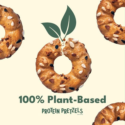 CRISP POWER Protein Pretzels, Everything, 28G Protein, High Protein Snack, High Fiber, Low Carb Crunchy Pretzel Snacks, No Added Sugar, 1.75 oz Bags, 24 Pack, Vegan, Keto