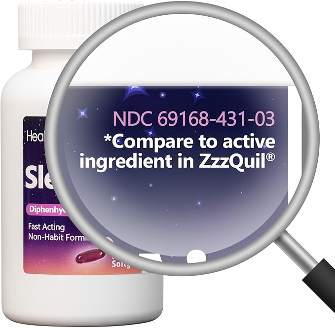 HealthA2Z Sleep Aid, Diphenhydramine HCl 25mg Softgels, Supports Deeper, Restful Sleeping, Non Habit-Forming (250 Softgels)