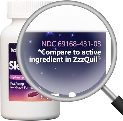HealthA2Z Sleep Aid, Diphenhydramine HCl 25mg Softgels, Supports Deeper, Restful Sleeping, Non Habit-Forming (250 Softgels)