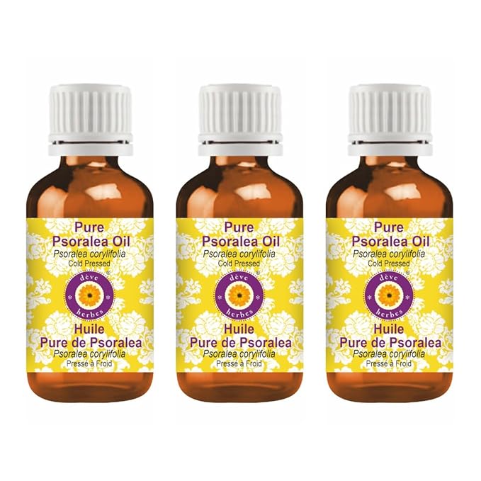 dève herbes Pure Psoralea Oil (Psoralea corylifolia) Cold Pressed (Pack of Three) 100ml X 3 (10 oz)