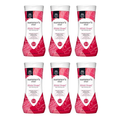 Summer's Eve Blissful Escape Daily Refreshing Feminine Wash, Removes Odor, pH balanced, 15 fl oz. (Pack of 6)