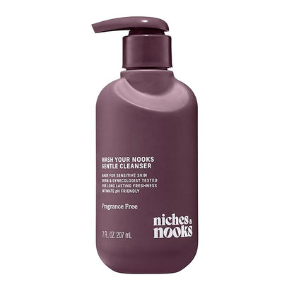 Niches & Nooks Gentle Nooks Cleanser – Fragrance-Free – Unscented Feminine Wash, pH Balanced Intimate Cleanser for Women, Safe for Sensitive Skin, Daily Use – 7 oz