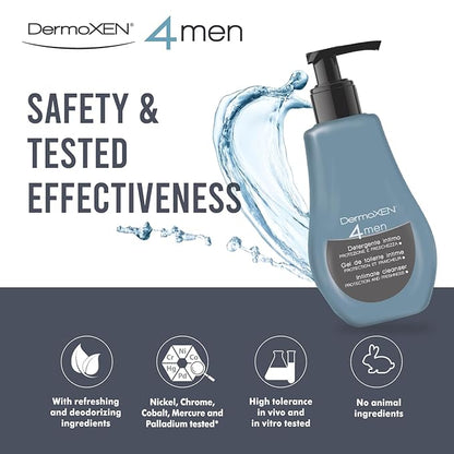 Men's Intimate Wash | pH Balanced Daily Hygiene Gel | Freshness & Odor-Control Formula with Menthol | Gentle Cleansing for the Groin Area | Male Hygiene Product | 4.23 fl oz