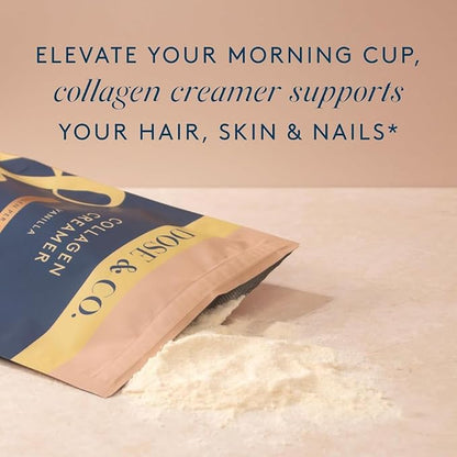 DOSE & CO. Vanilla Collagen Creamer Powder, 12 Oz | Hydrolyzed Bovine Collagen Type I & III with 11g Protein per Serving | Supports Hair, Skin & Nails | High Bioavailability, Non-GMO, Gluten Free