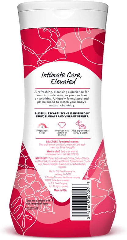 Summer's Eve Blissful Escape All-Over Daily Feminine Wash, pH-Balanced Body Wash for Women, Removes Vaginal Odor and Refreshes, 15 Fl Oz (Pack of 2)