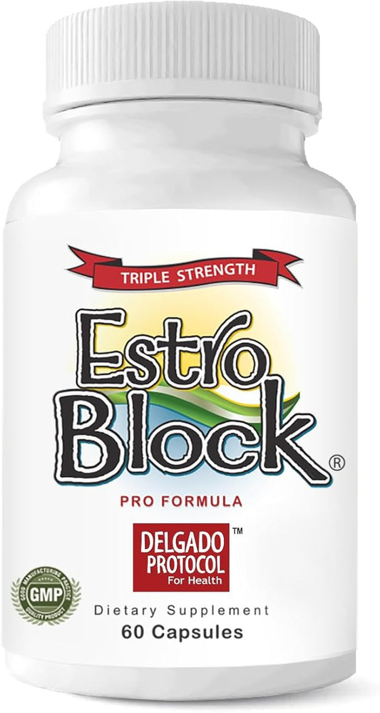 Estroblock PRO Triple Strength - 60 Capsules, DIM & Indole 3-Carbinol for Natural Hormonal Hormone Balance, Acne - Anti Toxic Estrogen Aromatase Inhibitor Blocker. Soy Free, Dairy Free, Non-GMO (1)