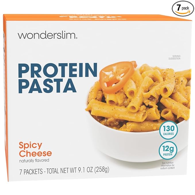 WonderSlim Protein Pasta, Spicy Cheese, 130 Calories, 12g Protein (7ct)