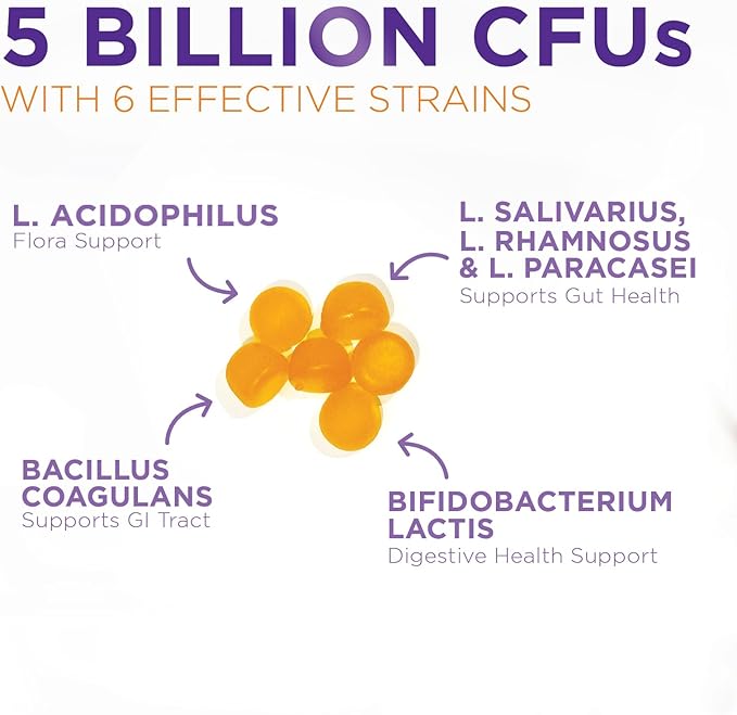 Probiotic Gummies - Advanced Multi-Strain Probiotic Formula - Gut & Digestive Health Support Gummy - Bacillus Coagulans 5 Billion CFU Per Serving, Daily Acidophilus Probiotics Supplement - 120 Gummies