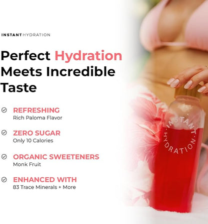 Instant Hydration Electrolytes Powder Packets - Raspberry Electrolyte Drink Mix - Zero Sugar - Keto, Vegan, Gluten-Free, Non-GMO - Boost Recovery, Brain Health, Muscle & Tissue Support- 30 Sticks