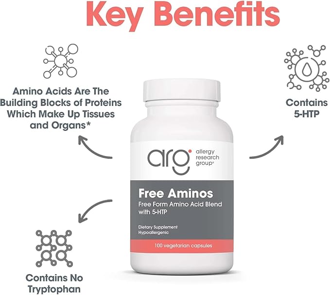 Nutricology Free Aminos Supplement - Essential Amino Acids Complex, Lean Muscle Mass Support, Vegetarian Capsules - 100 Count