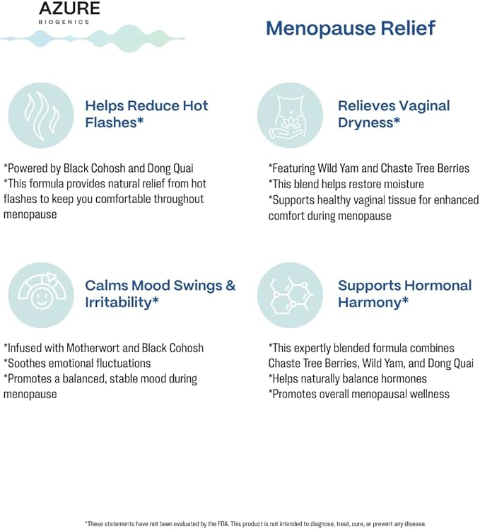 Menopause Relief Liquid Herbal Supplement* – Natural Hot Flash, Night Sweats and Hormone Balance* with Wild Yam, Black Cohosh, Milk Thistle - Estrogen Free - Non-GMO