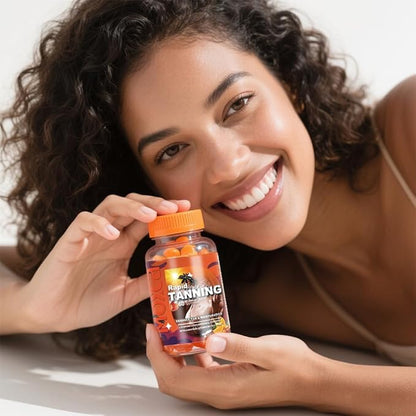 Vegan Beauty Gummies with Astaxanthin & Lycopene, Natural Skin Hydration & Anti-Aging Supplement, Beta Carotene, Vitamins A, C, D3 for Women, Immune Support, Marine Collagen Alternative