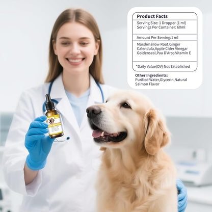 Natural Yeast Infection Treatment for Dogs, Helps to Support Itch Relief, Dog Ear Infection Treatment & Dog Yeast Infection Treatment for Dogs Help Supports Allergy, 60ml 1 Pack