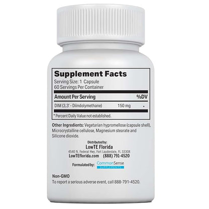 LowTE Florida DIM (150 mg) – Estrogen Balance & Hormone Support Supplement for Women Ages 60+ | Detox Cleanse | Anti-Inflammatory | Non-GMO | Gluten-Free | Soy-Free