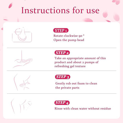 Refreshing Intimate Wash for Women, pH Balance, Gentle Daily Intimate Cleanser, Natural Extracts, Pink, 10.14 fl oz